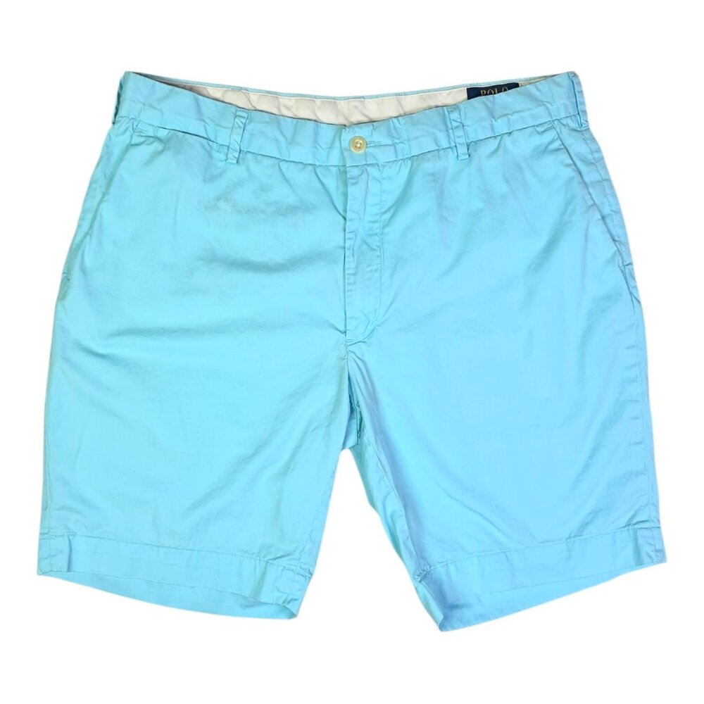 POLO Ralph Lauren Size 35 Classic Fit Light Blue Shorts Cotton *Flaws